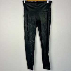 Spanx Black Faux Leather Leggings - Large